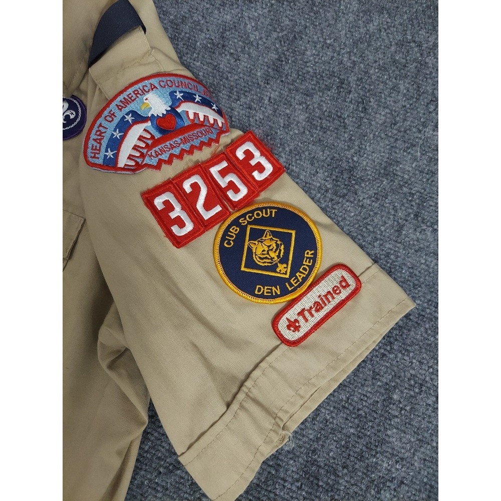 Vtg Boy Scouts Of America Shirt Boys XL 18-20 Patches KS MO Uniform 90s - Picture 4 of 11